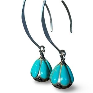 Sterling Silver and Turquoise Drop Earrings